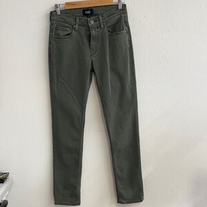 PAIGE Olive Green Denim Pants
